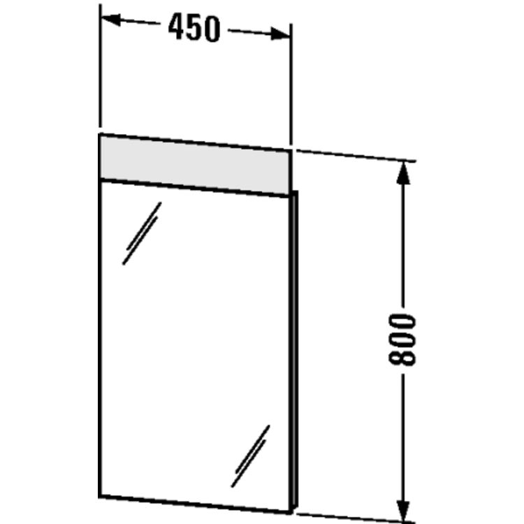 Duravit VE726600000 Vero 17 3/4" Rectangular Frameless Mirror with Lighting