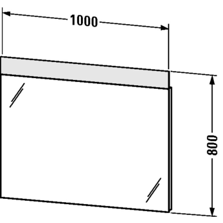 Duravit VE726900000 Vero 39 3/8" Rectangular Frameless Mirror with Lighting