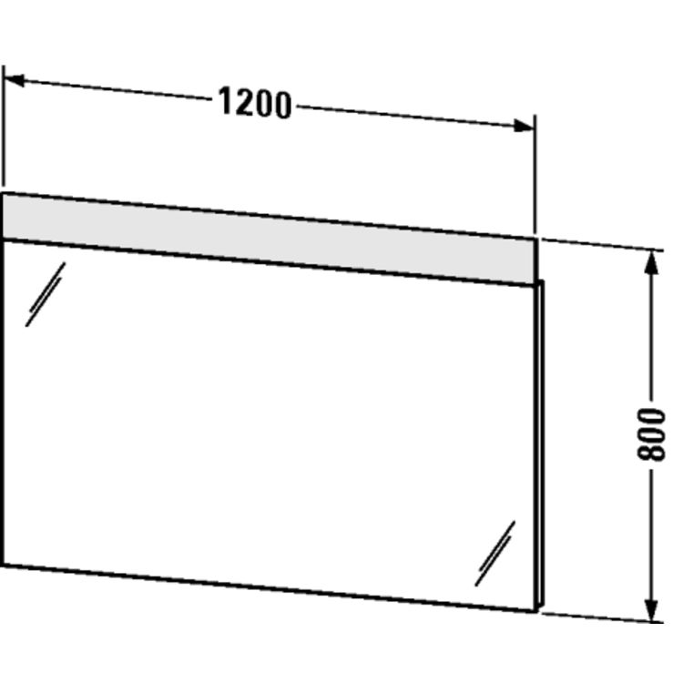 Duravit VE727000000 Vero 47 1/4" Rectangular Frameless Mirror with Lighting