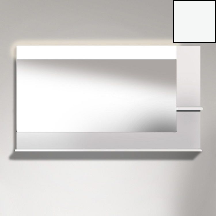 Duravit VE732401818 Vero 55 1/8" Rectangular Frameless Mirror with Shelves to Right Side and Below - White Matte