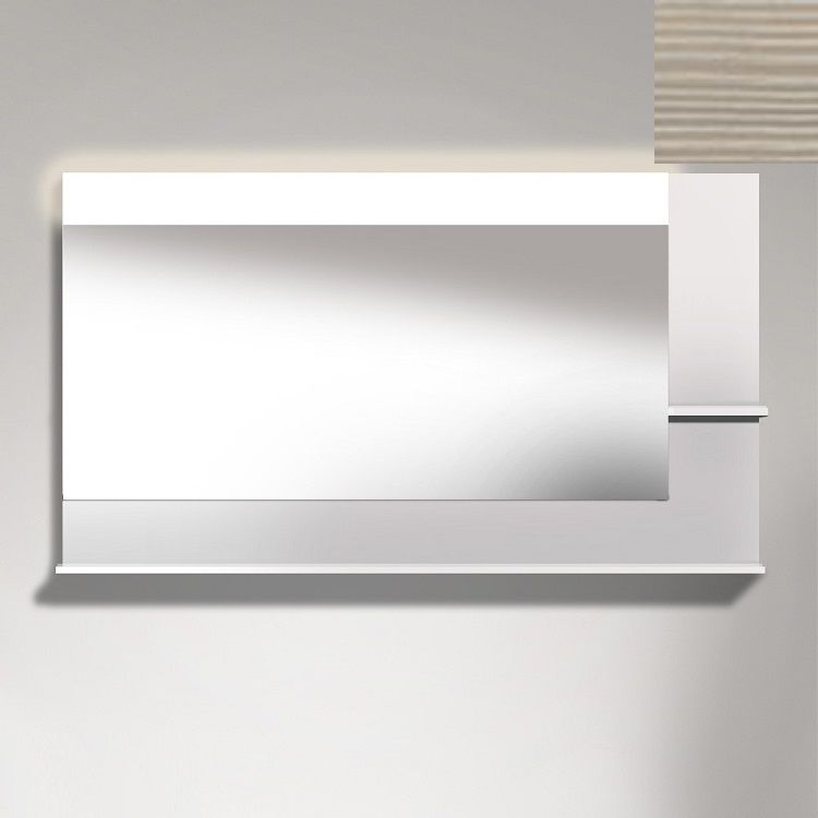 Duravit VE732403131 Vero 55 1/8" Rectangular Frameless Mirror with Shelves to Right Side and Below - Pine Silver (Decor)