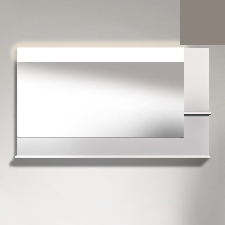 Duravit VE732404343 Vero 55 1/8" Rectangular Frameless Mirror with Shelves to Right Side and Below - Basalt Matte (Decor)