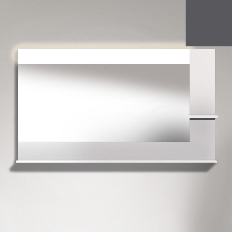 Duravit VE732404949 Vero 55 1/8" Rectangular Frameless Mirror with Shelves to Right Side and Below - Graphite Matte (Decor)