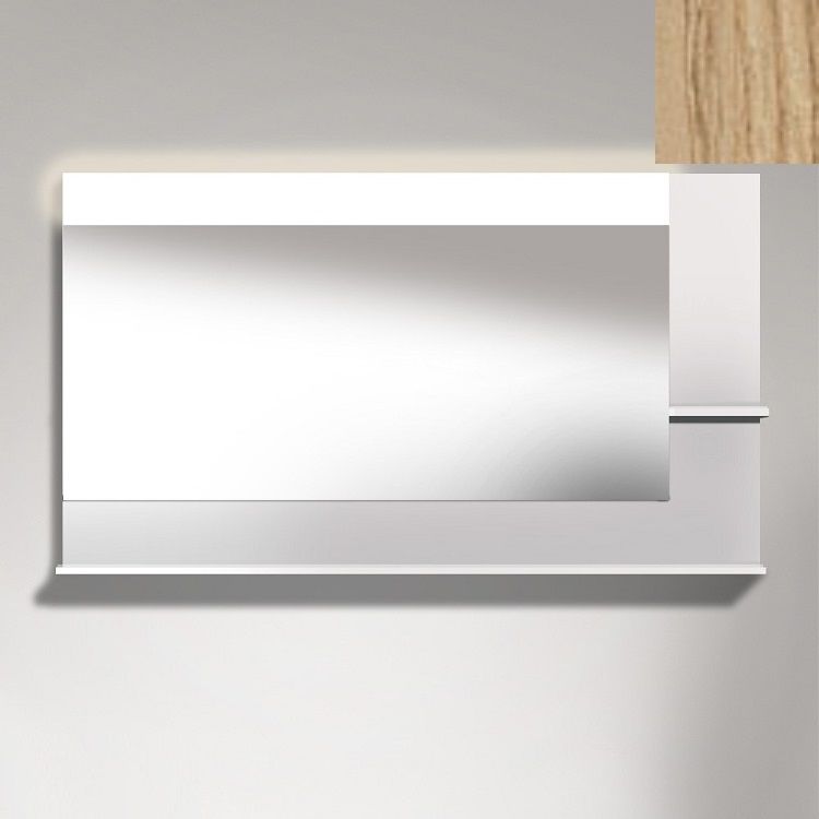 Duravit VE732405252 Vero 55 1/8" Rectangular Frameless Mirror with Shelves to Right Side and Below - European Oak (Decor)