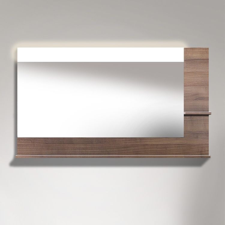 Duravit VE732407373 Vero 55 1/8" Rectangular Frameless Mirror with Shelves to Right Side and Below - Ticino Cherry Tree (Decor)