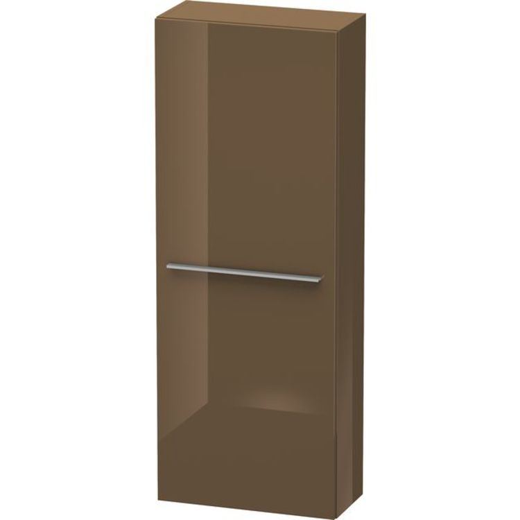 Duravit XL1154L6161 X-Large 19 5/8" Wall Mount Semi-Tall Linen Cabinet with Four Glass Shelves - Olive Brown High Gloss Lacquer