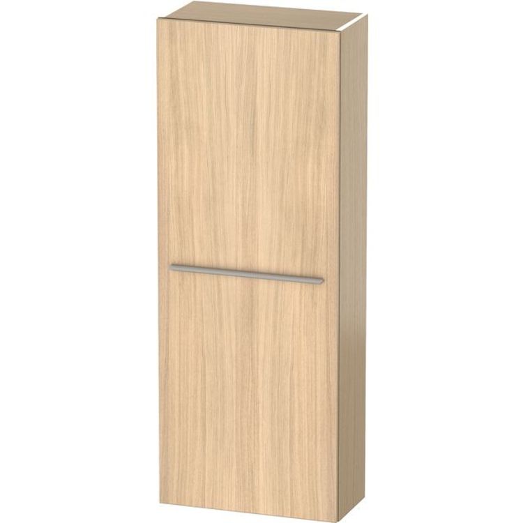 Duravit XL1154L7171 X-Large 19 5/8" Wall Mount Semi-Tall Linen Cabinet with Four Glass Shelves - Mediterranean Oak (Real Wood Veneer)