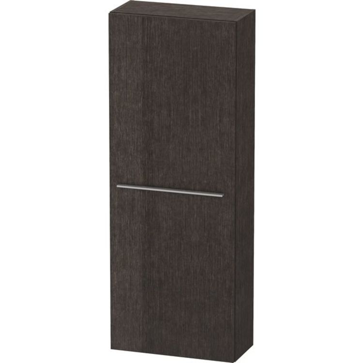 Duravit XL1154L7272 X-Large 19 5/8" Wall Mount Semi-Tall Linen Cabinet with Four Glass Shelves - Brushed Dark Oak (Real Wood Veneer)