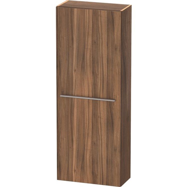 Duravit XL1154L7979 X-Large 19 5/8" Wall Mount Semi-Tall Linen Cabinet with Four Glass Shelves - Natural Walnut (Decor)