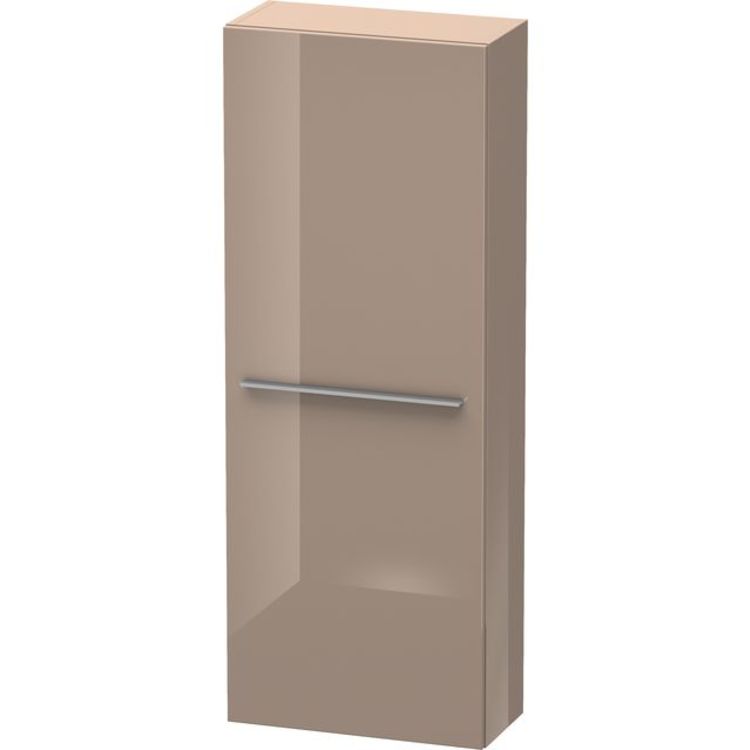Duravit XL1154L8686 X-Large 19 5/8" Wall Mount Semi-Tall Linen Cabinet with Four Glass Shelves - Cappuccino High Gloss Lacquer