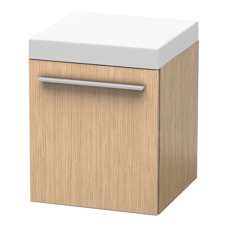 Duravit XL270401212 X-Large 20 1/8" Free Standing Mobile Storage Cabinet with One Drawer - Brushed Oak (Real Wood Veneer)