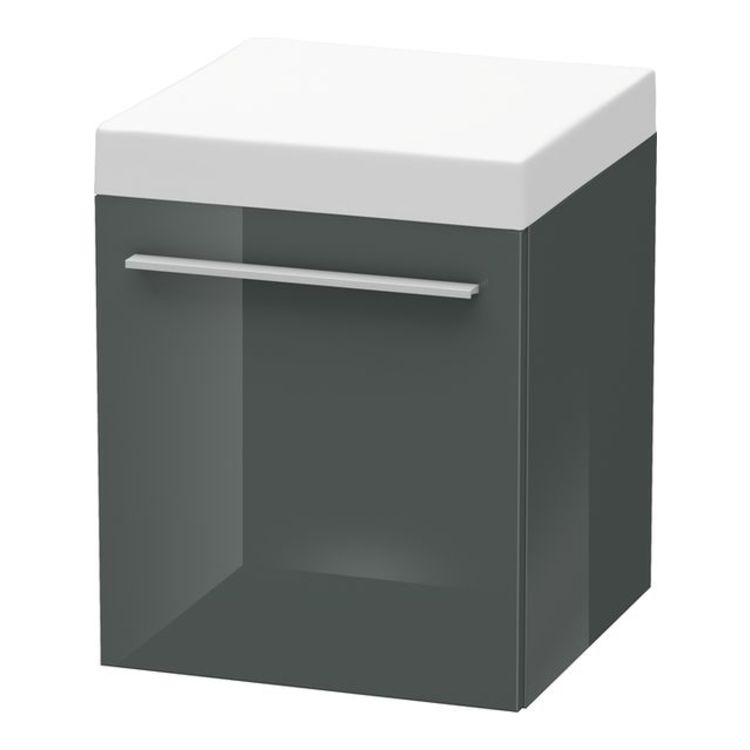 Duravit XL270403838 X-Large 20 1/8" Free Standing Mobile Storage Cabinet with One Drawer - Dolomiti Grey High Gloss Lacquer