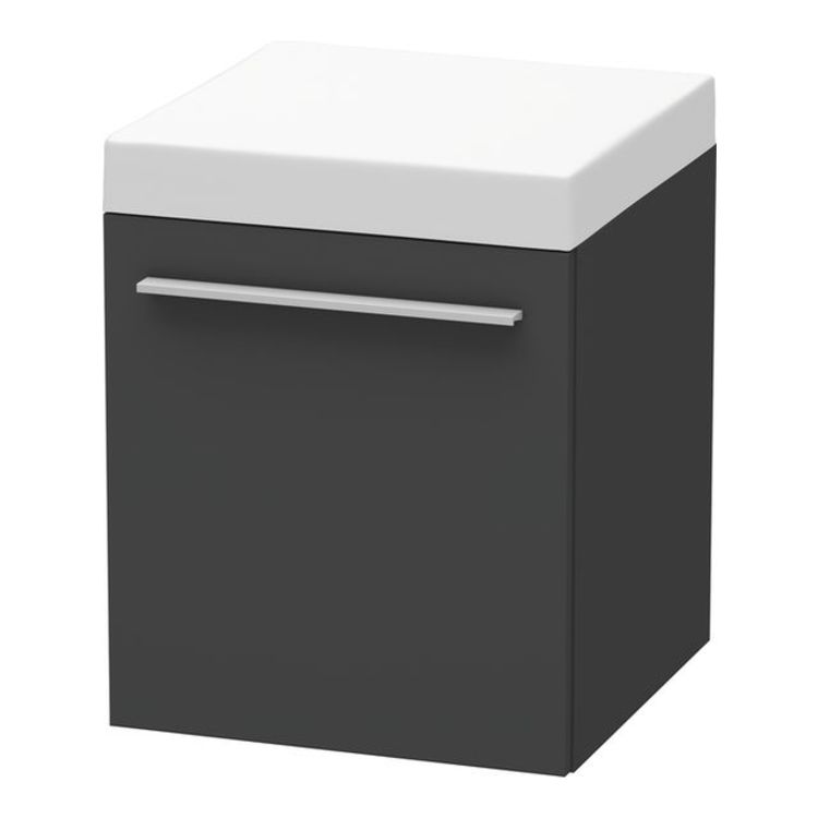 Duravit XL270404949 X-Large 20 1/8" Free Standing Mobile Storage Cabinet with One Drawer - Graphite Matte (Decor)