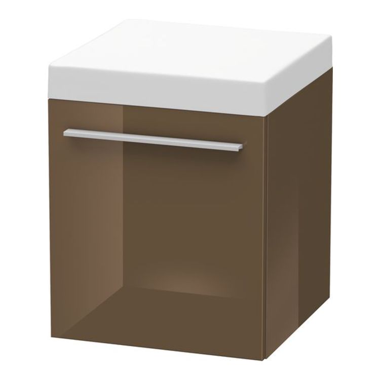 Duravit XL270406161 X-Large 20 1/8" Free Standing Mobile Storage Cabinet with One Drawer - Olive Brown High Gloss Lacquer