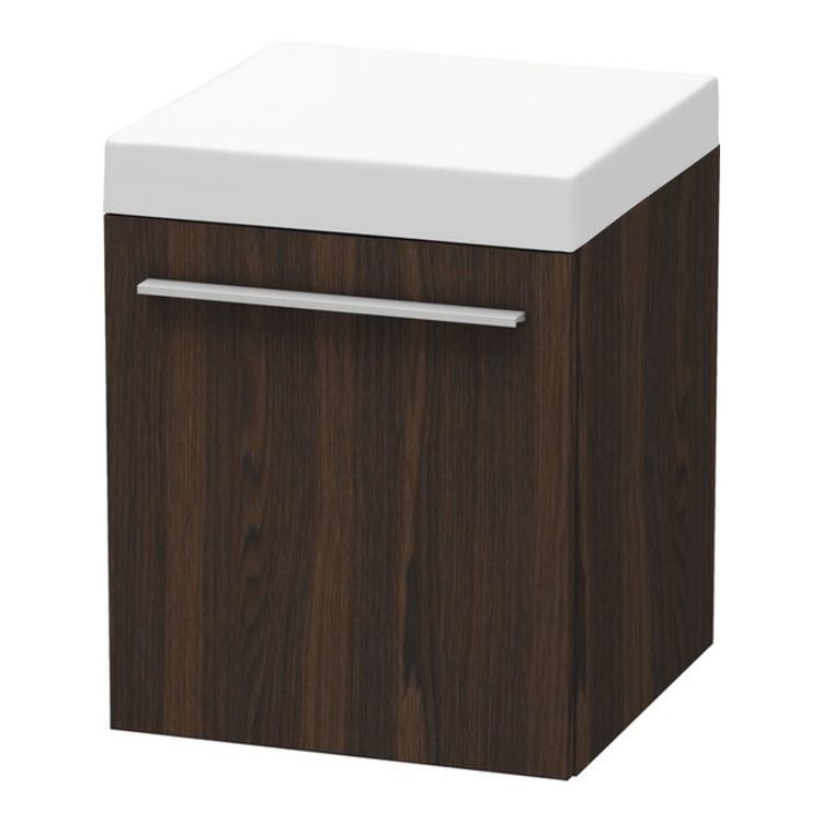 Duravit XL270406969 X-Large 20 1/8" Free Standing Mobile Storage Cabinet with One Drawer - Brushed Walnut (Real Wood Veneer)
