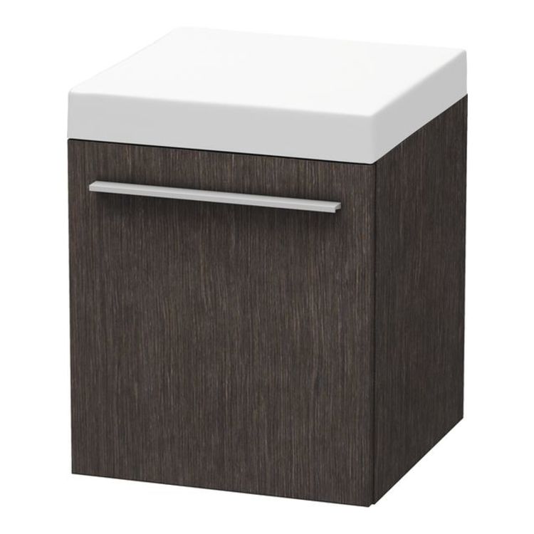 Duravit XL270407272 X-Large 20 1/8" Free Standing Mobile Storage Cabinet with One Drawer - Brushed Dark Oak (Real Wood Veneer)