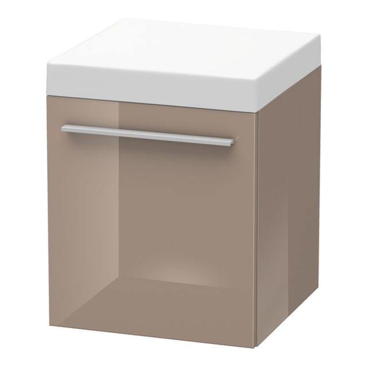 Duravit XL270408686 X-Large 20 1/8" Free Standing Mobile Storage Cabinet with One Drawer - Cappuccino High Gloss Lacquer