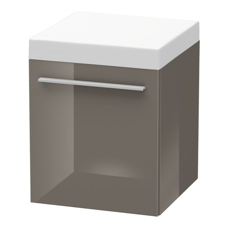 Duravit XL270408989 X-Large 20 1/8" Free Standing Mobile Storage Cabinet with One Drawer - Flannel Grey High Gloss Lacquer
