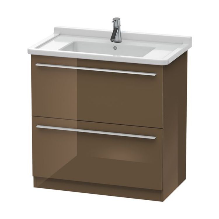 Duravit XL659106161 X-Large 31 1/2" Floor Standing Single Bathroom Vanity with Two Drawers - Olive Brown High Gloss Lacquer