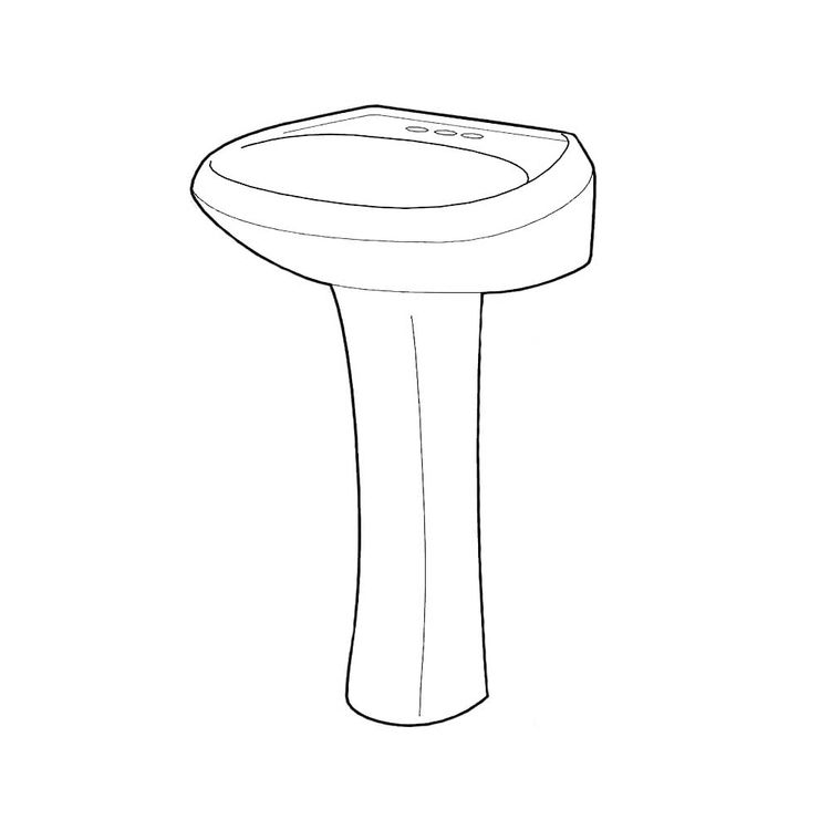 Gerber 29-842 Maxwell Petite Pedestal Bathroom Sink, 3-Hole, 4" Centers, White