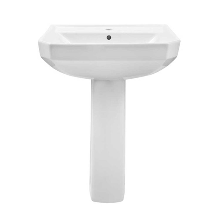 Gerber 23-562 Viper Standard Pedestal Bathroom Sink, 1-Hole, White