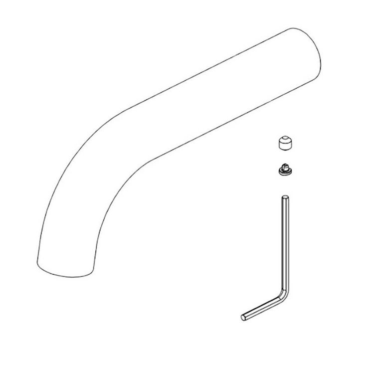 Brizo Spout Assembly for Litze Single-Handle Wall-Mounted Faucet, Polished Chrome - RP90026PC