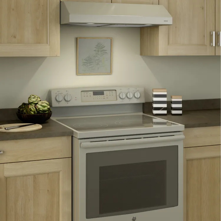 Broan-NuTone Glacier BCSD1 Series 30" Under-Cabinet Range Hood, Bisque - BCSD130BC