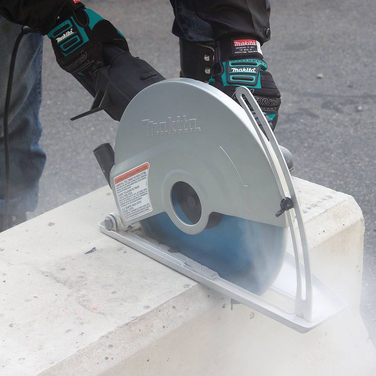 Makita SJS 14" Electric Angle Cutter with 14" Optimum Diamond Blade, with Built-In Vacuum Attachment Port, 15 AMP Motor, 3800 RPM - 4114X 