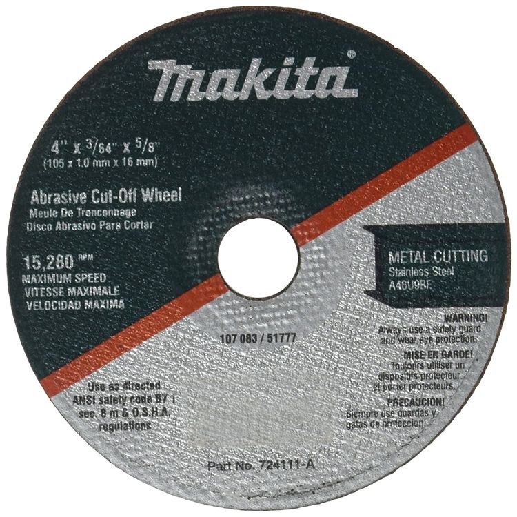 Makita 25-Pack 4in x 3/64in x 5/8in Cut-Off Wheel for Stainless Steel - 724111-A-25