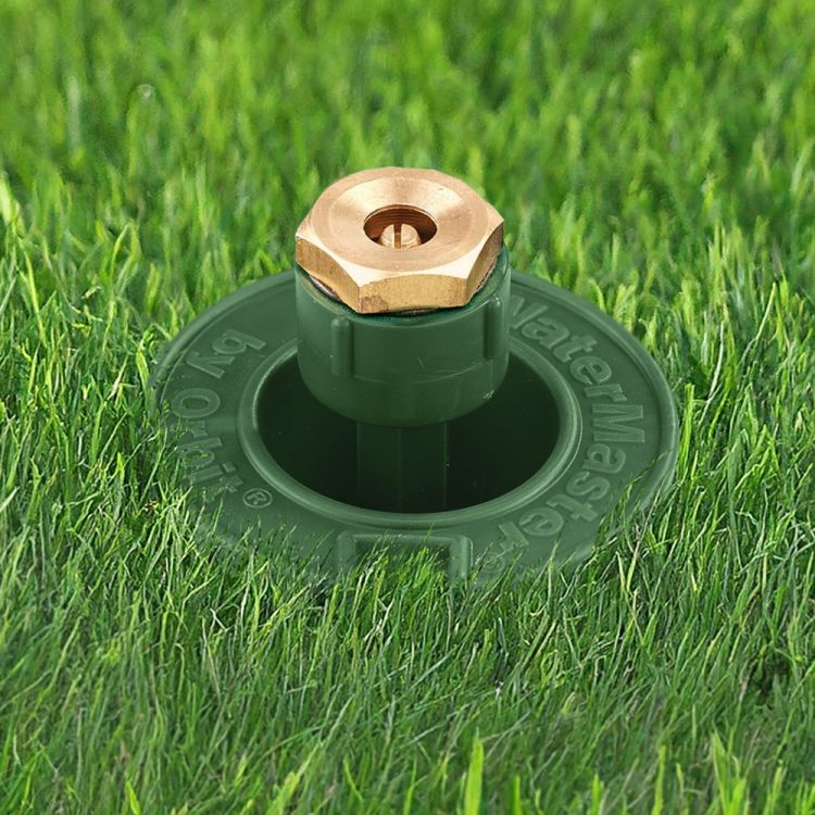 Orbit WaterMaster Full Circle Pop Up Sprinkler with Brass Nozzle, 1/2" FNPT Inlet, 10'-15 ' Spray Distance, 1-3/4" Pop-Up - 54027