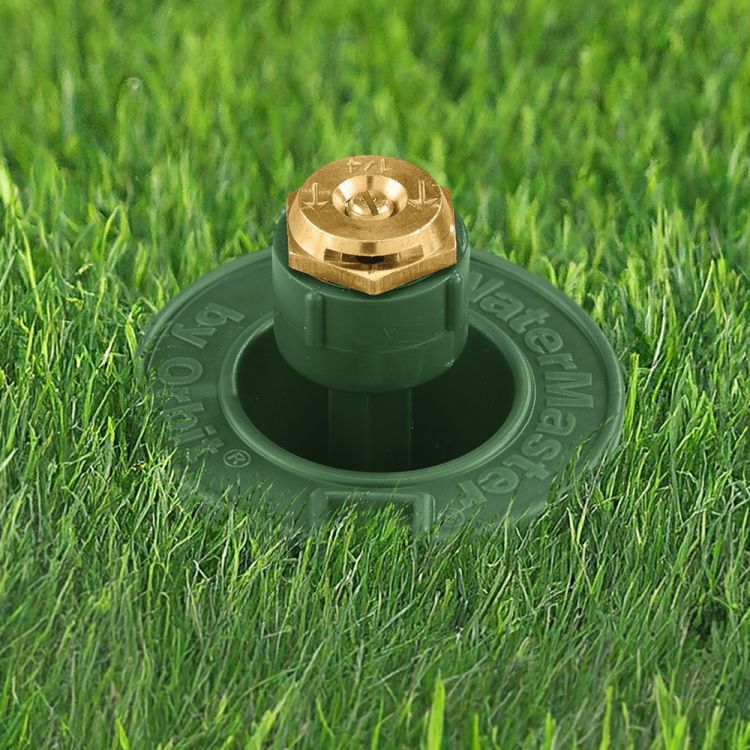 Orbit WaterMaster Quarter Circle Pop Up Sprinkler with Brass Nozzle, 1/2" FNPT Inlet, 10'-15 ' Spray Distance, 1-3/4" Pop-Up - 54029