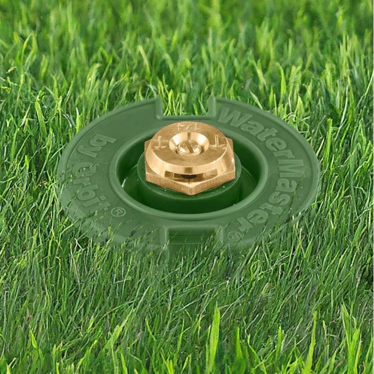 Orbit WaterMaster Quarter Circle Plastic Flush Sprinkler Head with Brass Nozzle, 15' Spray Distance - 54026