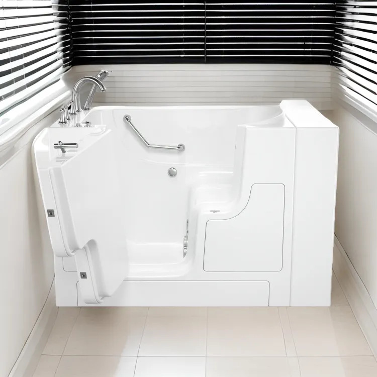 American Standard 3052OD.709.WL.W-PC Gelcoat Value 30" x 52" Outward Opening Door Walk-In Tub w/ Whirlpool, Left Door and Drain, White