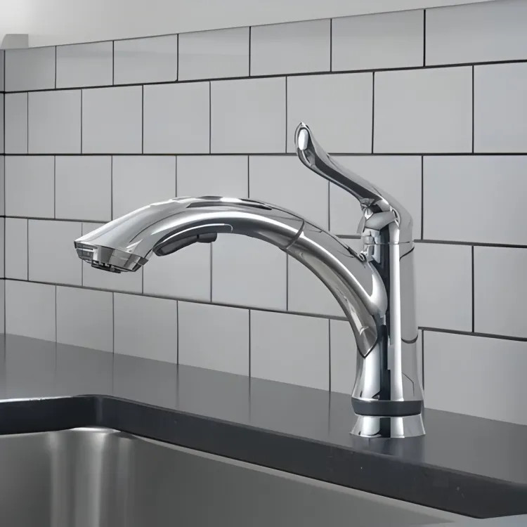Delta Linden Single-Handle Pull-Out Chrome Kitchen Faucet, 1.5 GPM, Lever Handle, Diamond Seal Technology, Touch-Clean, Multi-Flow - 4353-DST