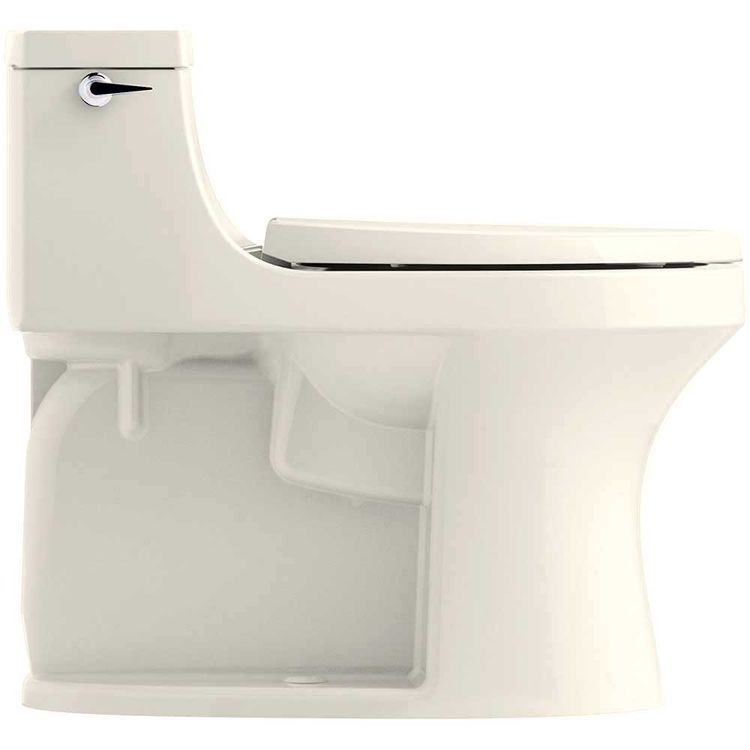 Kohler San Souci One-Piece Compact Elongated Toilet with Left-Hand Trip Lever, Comfort Height, Quite-Close, 1.28 GPF, Concealed Trapway, Almond - K-5172-47