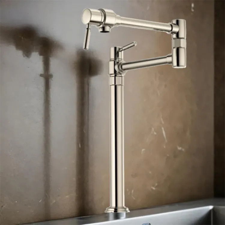 Brizo European Deck-Mounted Pot Filler Faucet for Cold Water Only, ADA, 4.0 GPM, Brilliance Polished Nickel - 62720LF-PN