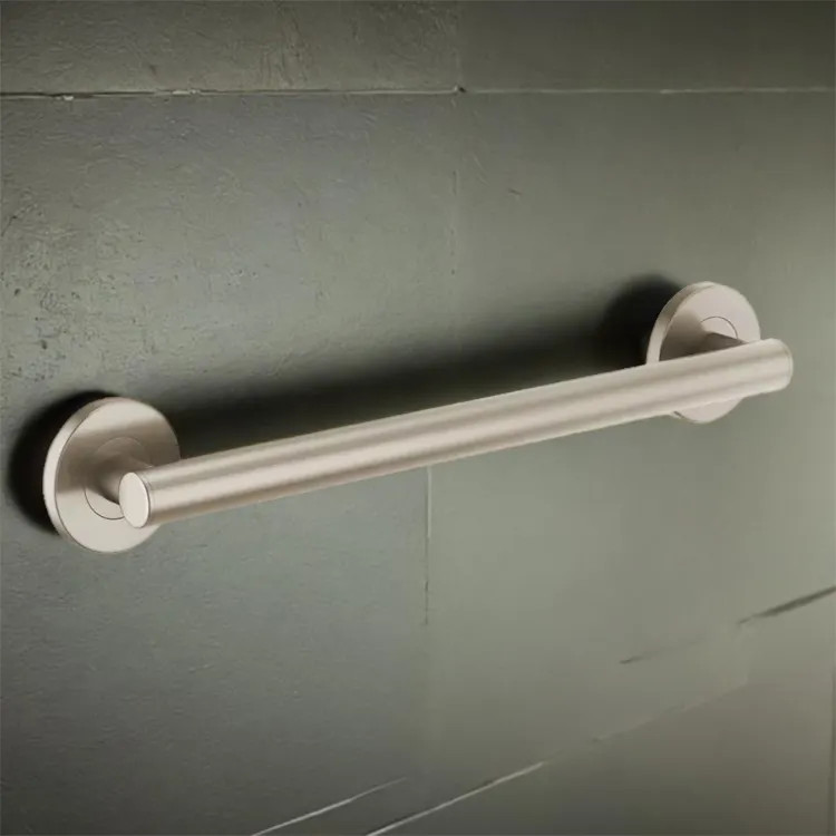 Brizo 18" Linear Round Grab Bar, ADA-Compliant, Concealed Mounting, Brilliance Brushed Nickel - 69475-BN