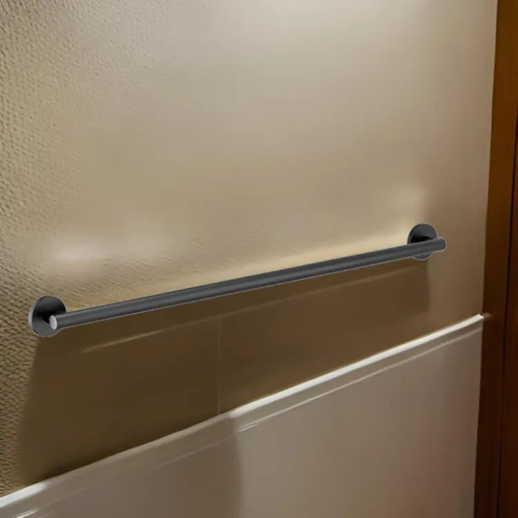 Brizo 42" Linear Round Grab Bar, ADA-Compliant, Concealed Mounting, Matte Black - 694275-BL