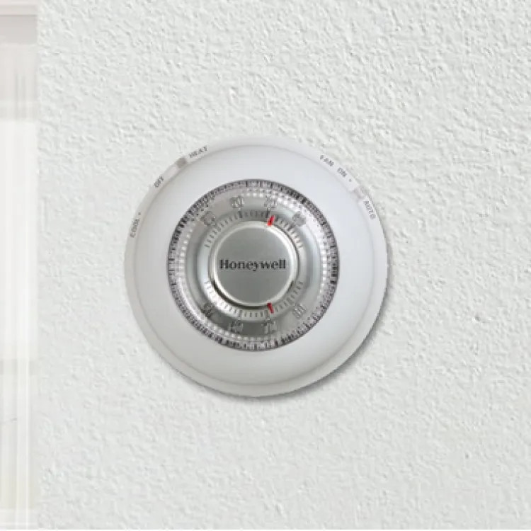 Honeywell Round Manual Non-Programmable Thermostat with Fahrenheit Plate, Heat Only, Premier White - T87K1007