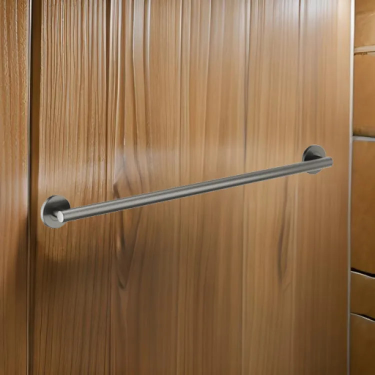 Brizo 36" Linear Round Grab Bar, ADA-Compliant, Concealed Mounting, Brilliance Luxe Steel - 693675-SL