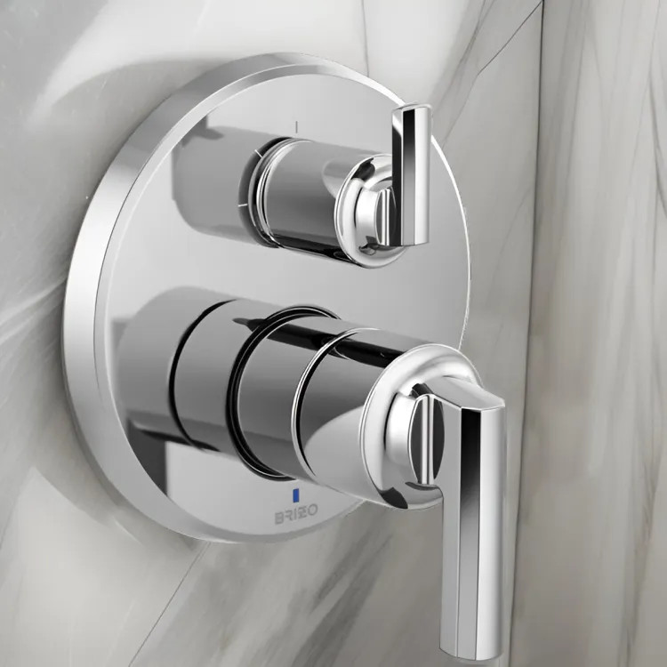 Brizo Levoir Pressure Balance Valve Trim w/ Integrated 3-Function Diverter, Less Handles, Polished Chrome - T75P598-PCLHP