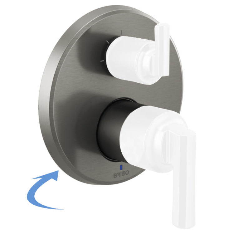 Brizo Levoir Pressure Balance Valve Trim w/ Integrated 3-Function Diverter, Less Handles, Brilliance Luxe Steel - T75P598-SLLHP