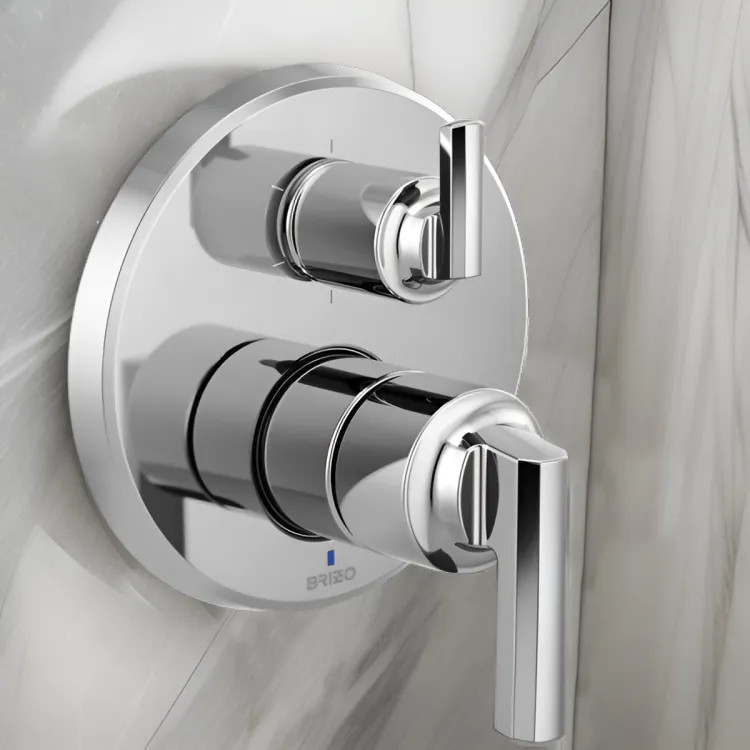 Brizo Levoir Pressure Balance Valve Trim w/ Integrated 6-Function Diverter, Less Handles, Polished Chrome - T75P698-PCLHP
