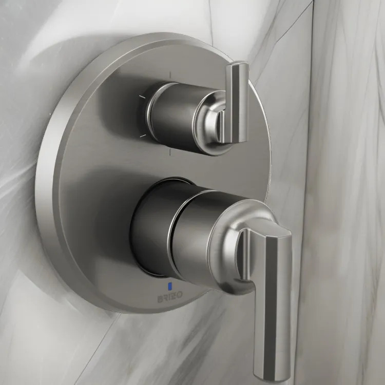 Brizo Levoir Pressure Balance Valve Trim w/ Integrated 6-Function Diverter, Less Handles, Brilliance Luxe Steel - T75P698-SLLHP