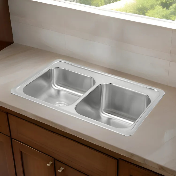 Elkay STCR3322R0 Gourmet Stainless Steel Double Bowl Sink
