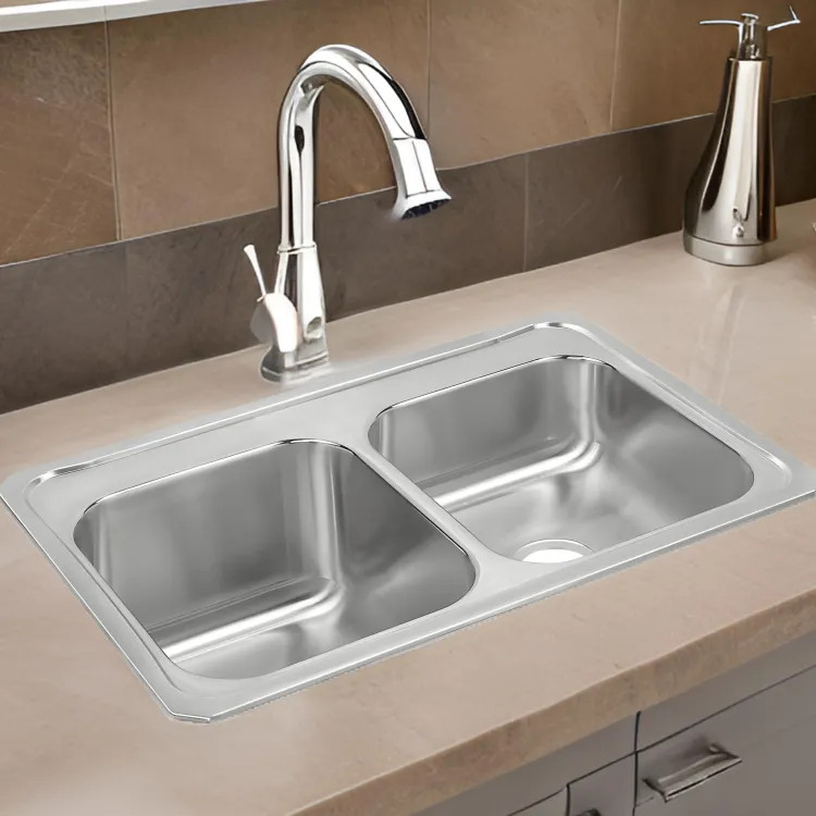 Elkay STCR3322L4 Gourmet Stainless Steel Double Bowl Sink