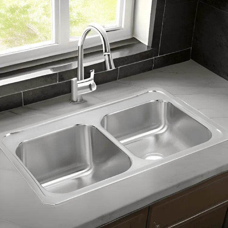 Elkay STCR3322L0 Gourmet Stainless Steel Double Bowl Sink