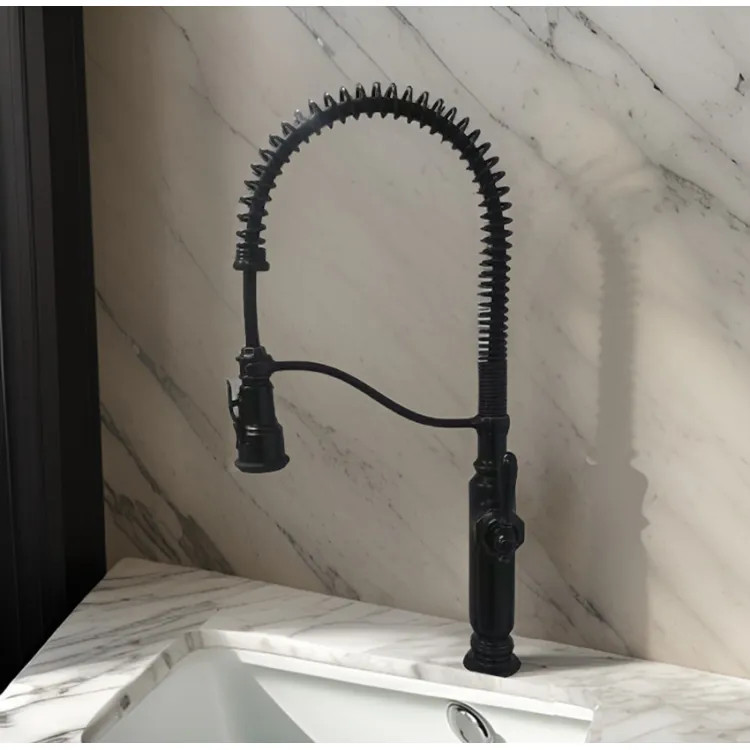Kohler Tournant Semi-Professional Pull-Down Kitchen Sink Faucet, Three-Function, MasterClean, DockNetik, 1.5 GPM, Oil-Rubbed Bronze - K-77515-2BZ