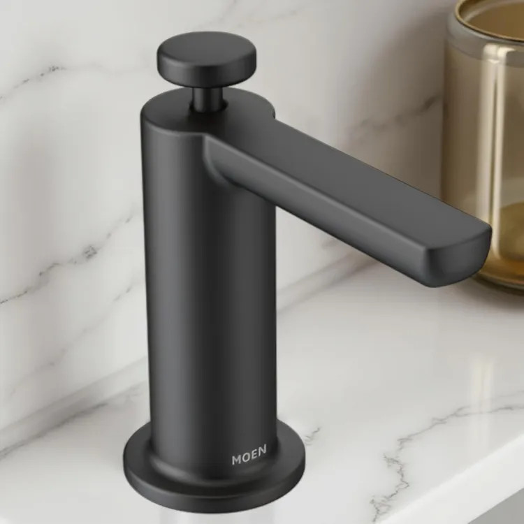 Moen Modern Kitchen Soap/Lotion Dispenser, 18oz, Matte Black - S3947BL