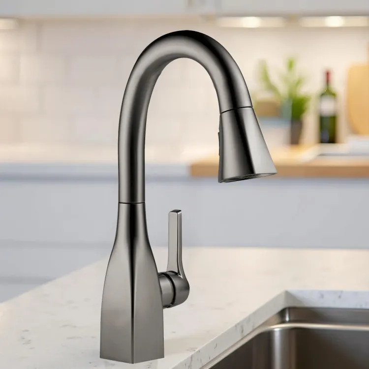 Delta Mateo Pull-Down Bar/Prep Faucet, Single Handle, Touch-Clean, DIAMOND Seal, ADA, 1.8 GPM - Black Stainless - 9983-KS-DST